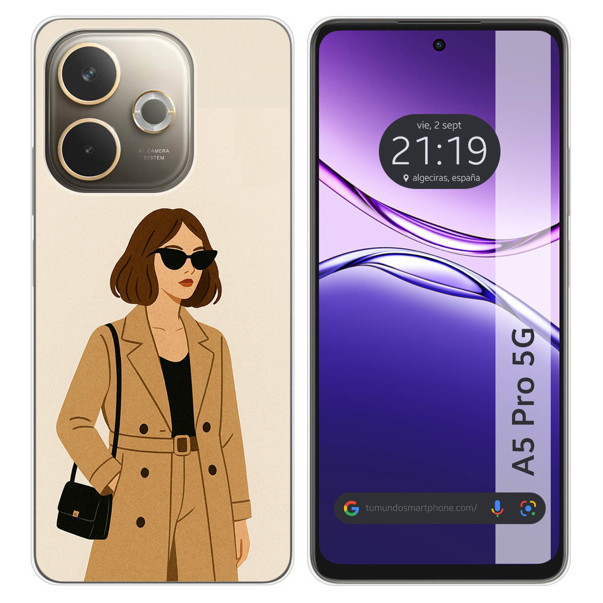 Funda Silicona para Oppo A5 Pro 5G diseño Mujer...