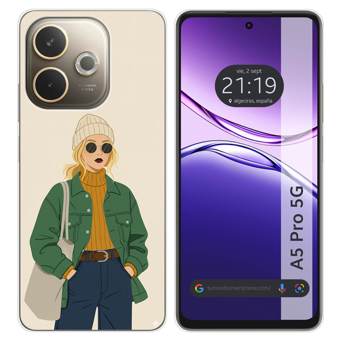 Funda Silicona para Oppo A5 Pro 5G diseño Mujer...