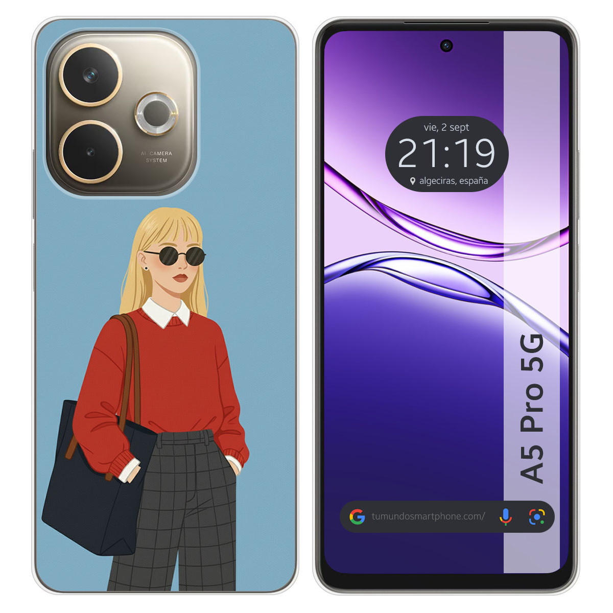 Funda Silicona para Oppo A5 Pro 5G diseño Mujer...