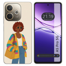 Funda Silicona para Oppo A5 Pro 5G diseño Mujer 05 Dibujos