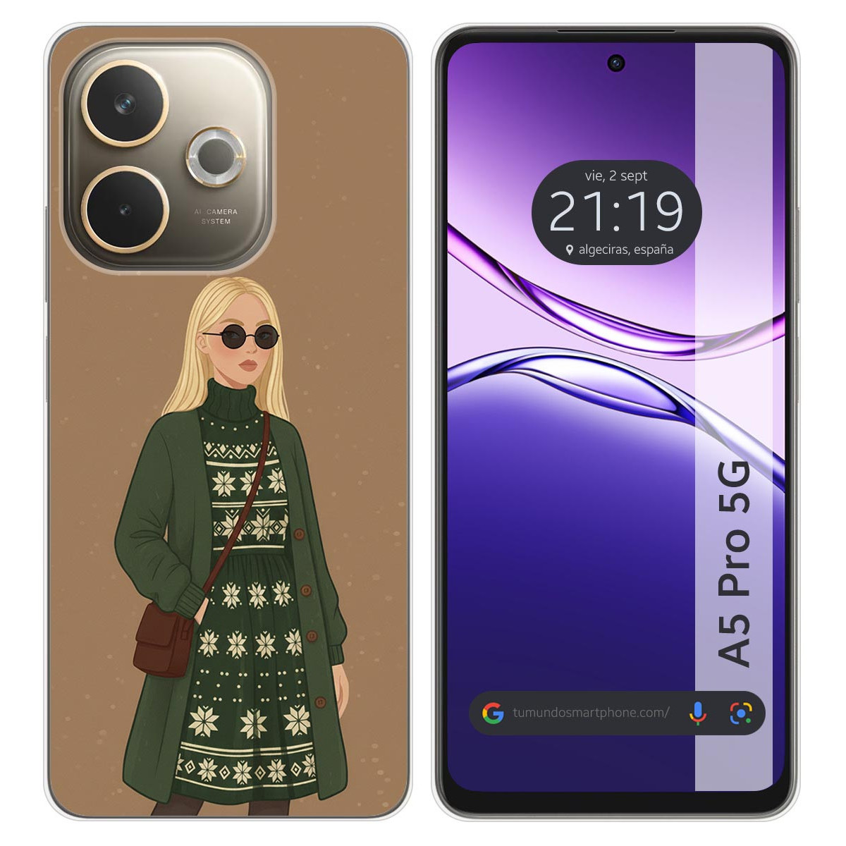 Funda Silicona para Oppo A5 Pro 5G diseño Mujer...