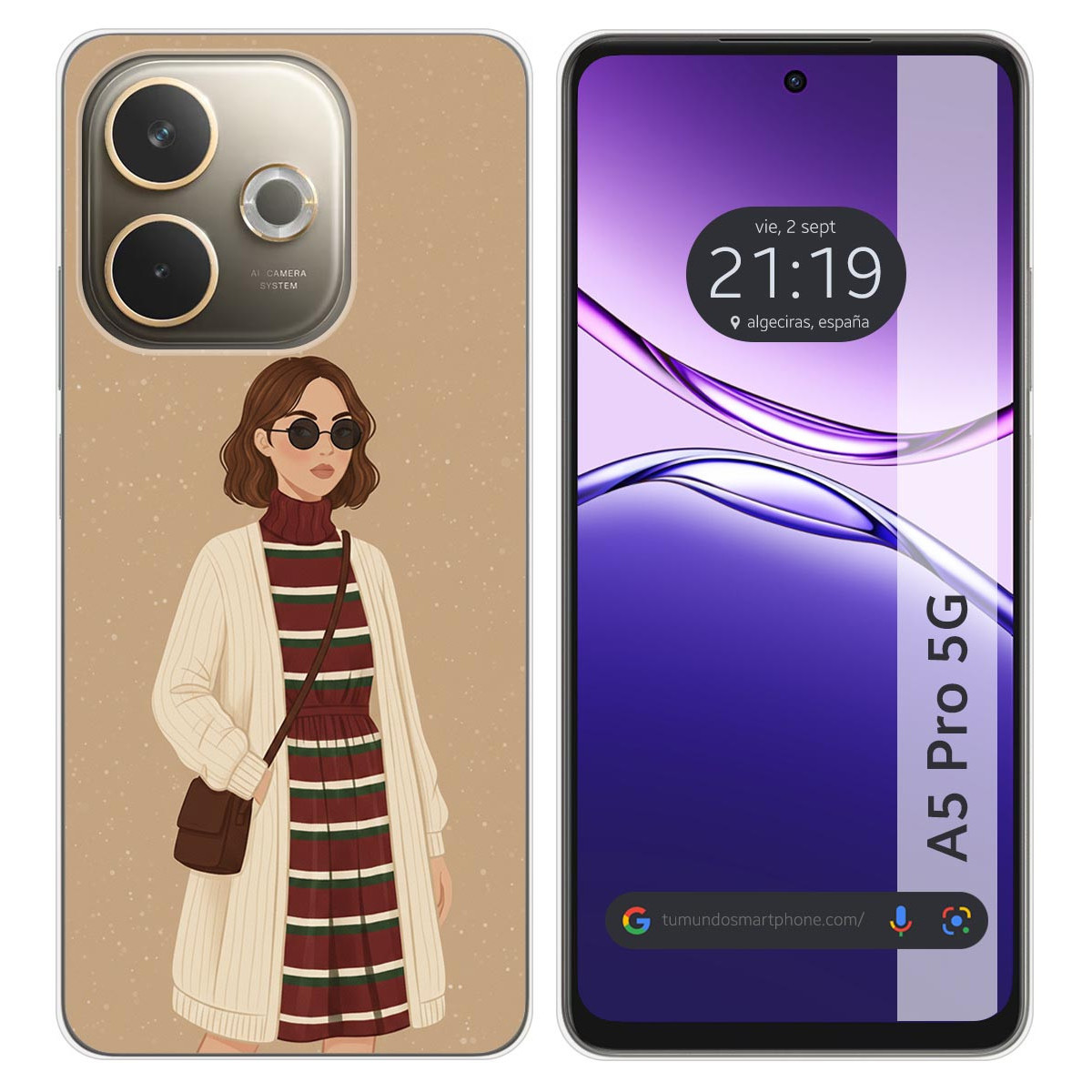 Funda Silicona para Oppo A5 Pro 5G diseño Mujer...