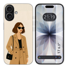 Funda Silicona para Iphone 17 (6.3) diseño Mujer 01 Dibujos