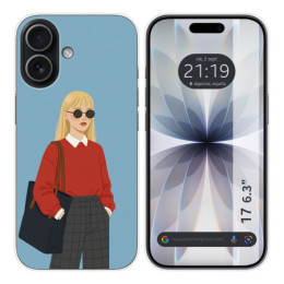 Funda Silicona para Iphone 17 (6.3) diseño Mujer 04 Dibujos