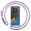 Personaliza tu Funda Colgante Transparente para Xiaomi Redmi Note 15 5G con Cordon Morado Dibujo Personalizada