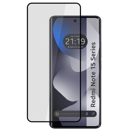 Protector Cristal Templado Curvo 5D Full Glue Negro para Xiaomi Redmi Note 15 5G Vidrio