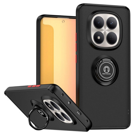 Funda Mate con Borde Negro y Anillo Giratorio 360 para Xiaomi Redmi Note 15 5G