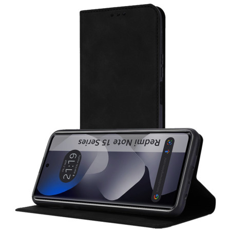 Funda Libro de Polipiel con tarjetero para Xiaomi Redmi Note 15 4G color Negra