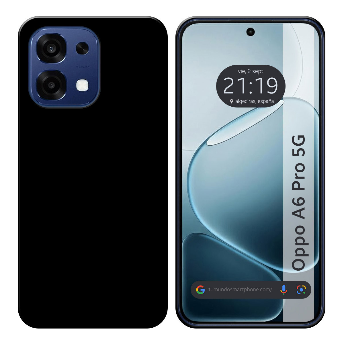 Funda Silicona Gel TPU Negra para Oppo A6 Pro 5G