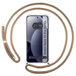 Funda Colgante Transparente para Xiaomi Redmi Note 15 Pro 5G con Cordon Camel