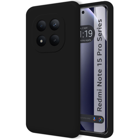 Funda Silicona Líquida Ultra Suave para Xiaomi Redmi Note 15 Pro 5G color Negra