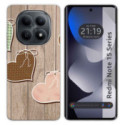 Funda Silicona para Xiaomi Redmi Note 15 5G diseño Corazones Madera Dibujos