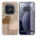 Funda Silicona para Xiaomi Redmi Note 15 Pro 5G diseño Corazones Madera Dibujos