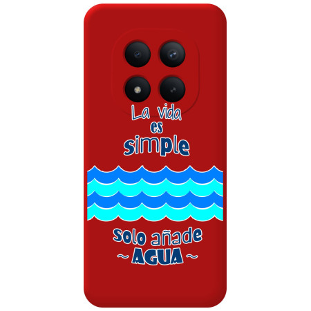 Funda Silicona Líquida Roja para Xiaomi Redmi Note 15 Pro 5G diseño Agua Dibujos
