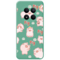 Funda Silicona Líquida Verde para Xiaomi Redmi Note 15 Pro 5G diseño Cerdos Dibujos
