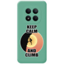 Funda Silicona Líquida Verde para Xiaomi Redmi Note 15 Pro 5G diseño Hombre Escalada Dibujos