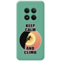 Funda Silicona Líquida Verde para Xiaomi Redmi Note 15 Pro 5G diseño Mujer Escalada Dibujos