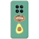 Funda Silicona Líquida Verde para Xiaomi Redmi Note 15 Pro 5G diseño Vegan Life Dibujos