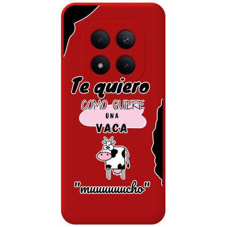 Funda Silicona Líquida Roja para Xiaomi Redmi Note 15 Pro+ Plus 5G diseño Vaca Dibujos