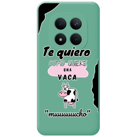 Funda Silicona Líquida Verde para Xiaomi Redmi Note 15 Pro+ Plus 5G diseño Vaca Dibujos