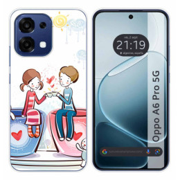 Funda Silicona para Oppo A6 Pro 5G diseño Café Dibujos