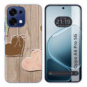 Funda Silicona para Oppo A6 Pro 5G diseño Corazones Madera Dibujos