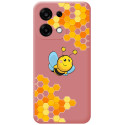 Funda Silicona Líquida Rosa para Oppo A6 Pro 5G diseño Abeja Dibujos