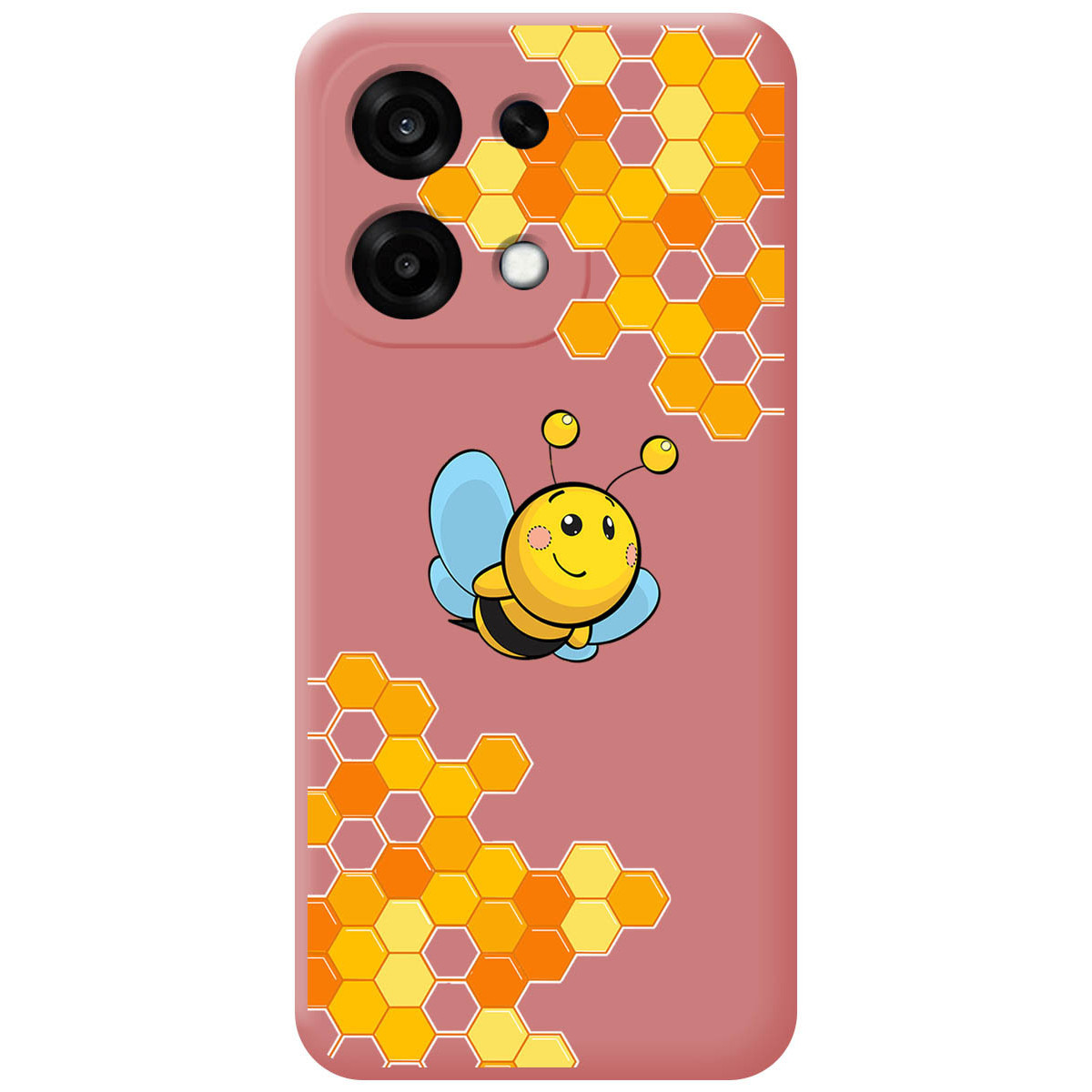 Funda Silicona Líquida Rosa para Oppo A6 Pro 5G diseño Abeja Dibujos
