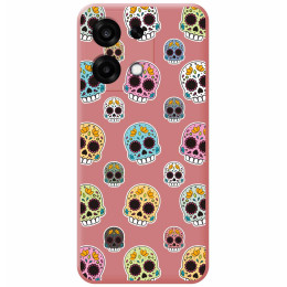 Funda Silicona Líquida Rosa para Oppo A6 Pro 5G diseño Catrina Dibujos