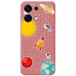 Funda Silicona Líquida Rosa para Oppo A6 Pro 5G diseño Espacio Dibujos