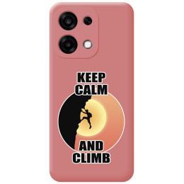 Funda Silicona Líquida Rosa para Oppo A6 Pro 5G diseño Hombre Escalada Dibujos
