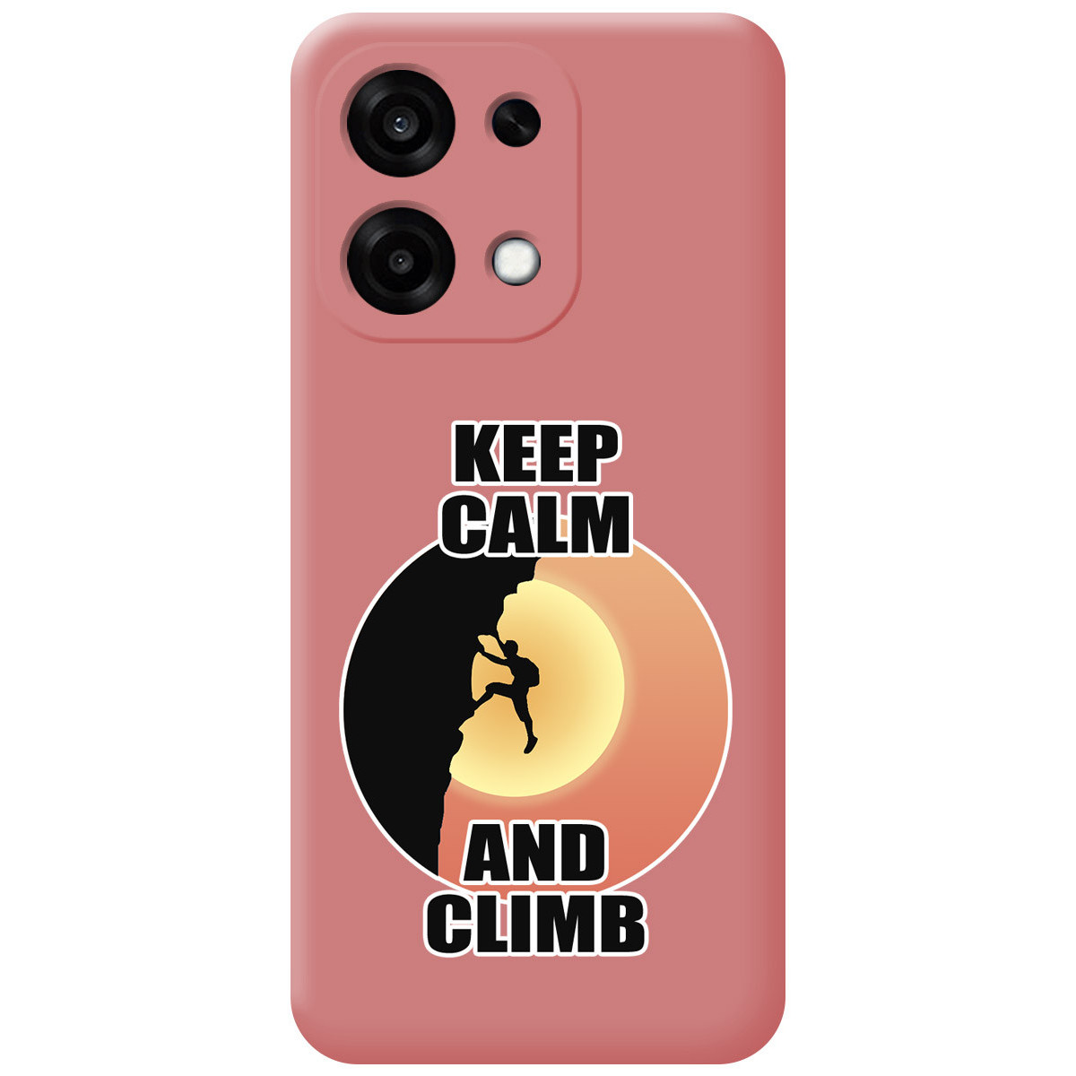 Funda Silicona Líquida Rosa para Oppo A6 Pro 5G diseño Hombre Escalada Dibujos