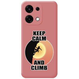 Funda Silicona Líquida Rosa para Oppo A6 Pro 5G diseño Mujer Escalada Dibujos