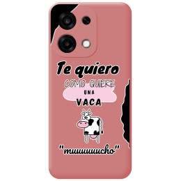 Funda Silicona Líquida Rosa para Oppo A6 Pro 5G diseño Vaca Dibujos