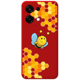 Funda Silicona Líquida Roja para Oppo A6 Pro 5G diseño Abeja Dibujos