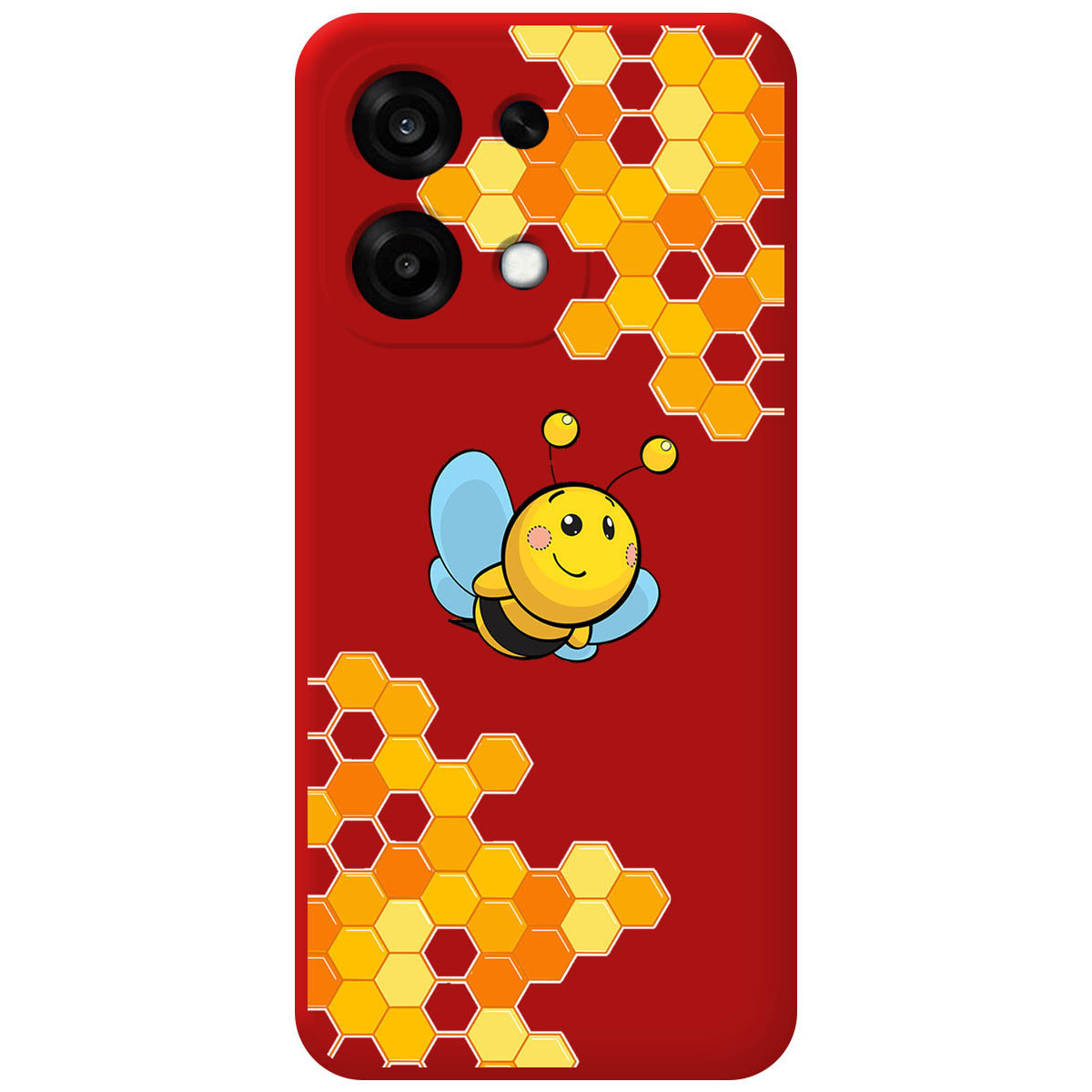Funda Silicona Líquida Roja para Oppo A6 Pro 5G diseño Abeja Dibujos