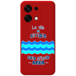 Funda Silicona Líquida Roja para Oppo A6 Pro 5G diseño Agua Dibujos