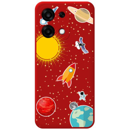 Funda Silicona Líquida Roja para Oppo A6 Pro 5G diseño Espacio Dibujos