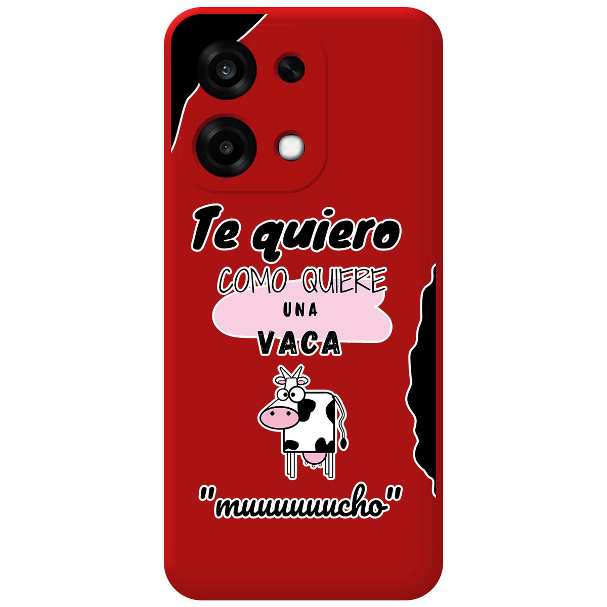 Funda Silicona Líquida Roja para Oppo A6 Pro 5G diseño Vaca Dibujos