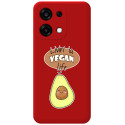 Funda Silicona Líquida Roja para Oppo A6 Pro 5G diseño Vegan Life Dibujos