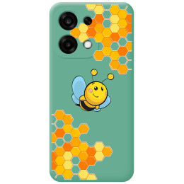 Funda Silicona Líquida Verde para Oppo A6 Pro 5G diseño Abeja Dibujos