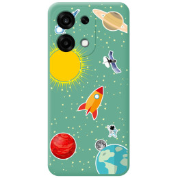 Funda Silicona Líquida Verde para Oppo A6 Pro 5G diseño Espacio Dibujos
