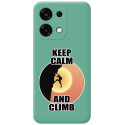 Funda Silicona Líquida Verde para Oppo A6 Pro 5G diseño Hombre Escalada Dibujos