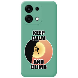 Funda Silicona Líquida Verde para Oppo A6 Pro 5G diseño Hombre Escalada Dibujos