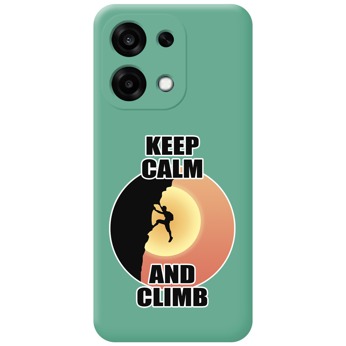 Funda Silicona Líquida Verde para Oppo A6 Pro 5G diseño Hombre Escalada Dibujos