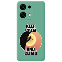Funda Silicona Líquida Verde para Oppo A6 Pro 5G diseño Mujer Escalada Dibujos