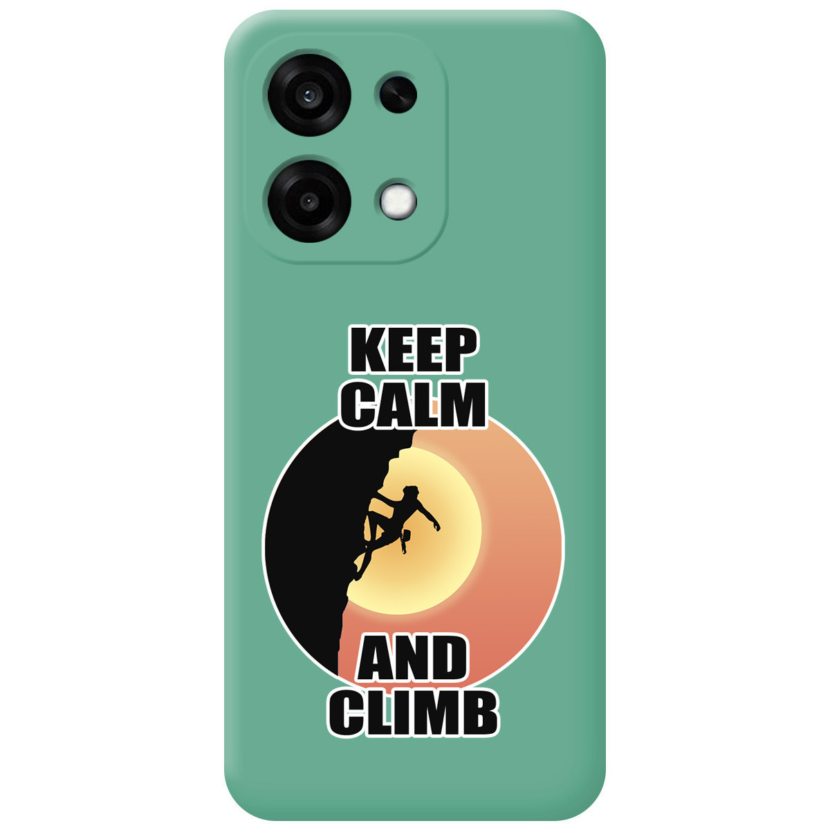 Funda Silicona Líquida Verde para Oppo A6 Pro 5G diseño Mujer Escalada Dibujos