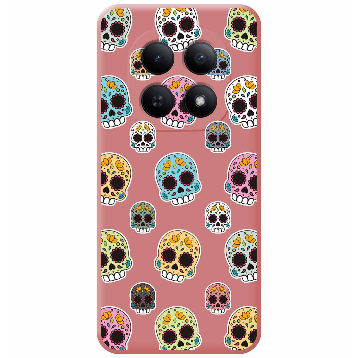 Funda Silicona Líquida Rosa para Xiaomi Redmi Note 15 5G diseño Catrina Dibujos