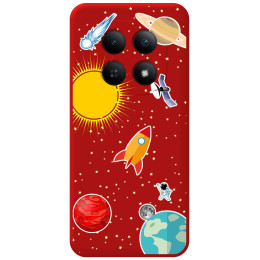 Funda Silicona Líquida Roja para Xiaomi Redmi Note 15 5G diseño Espacio Dibujos