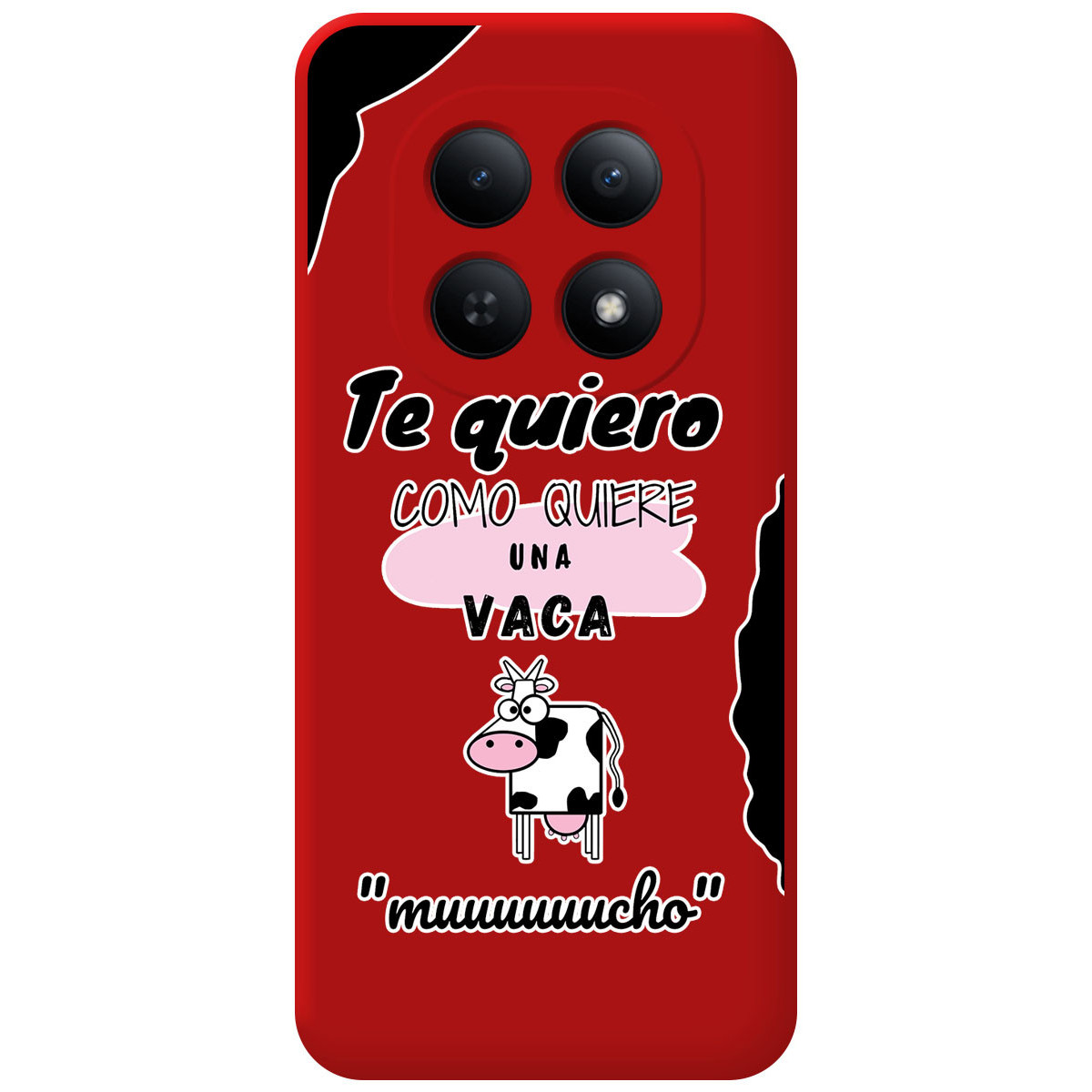 Funda Silicona Líquida Roja para Xiaomi Redmi Note 15 5G diseño Vaca Dibujos